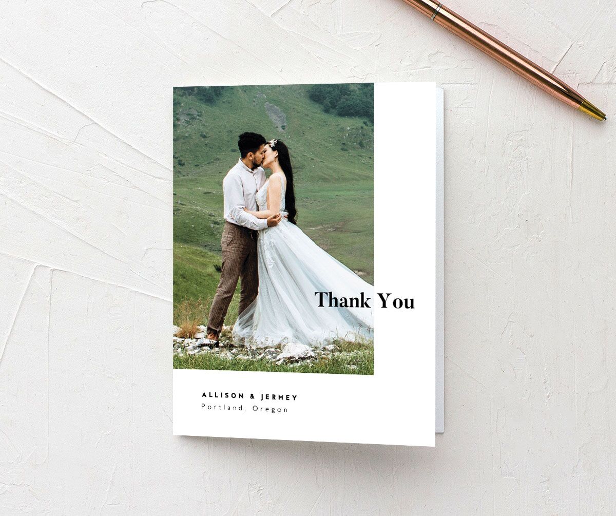 Modern Bold Thank You Cards front in Pure White