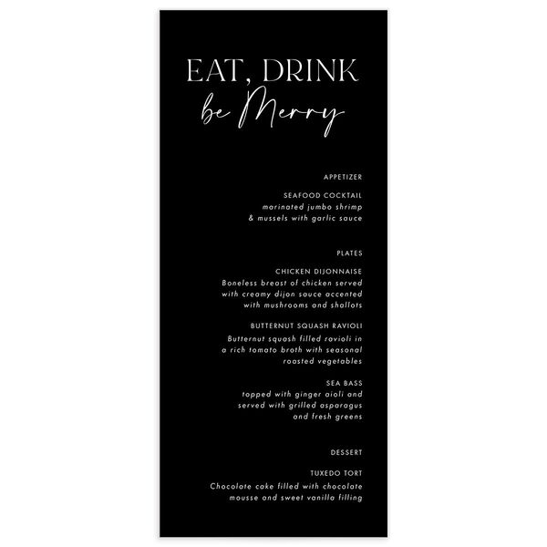 Timeless Bold Menus front in Midnight