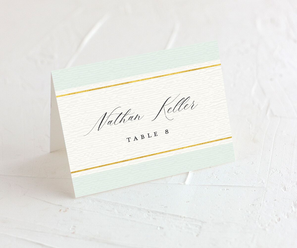 Tropical Bloom Place Cards front in Turquoise