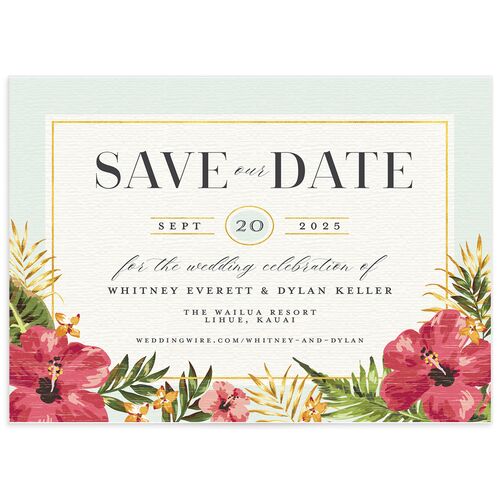 Tropical Bloom Save the Date Cards