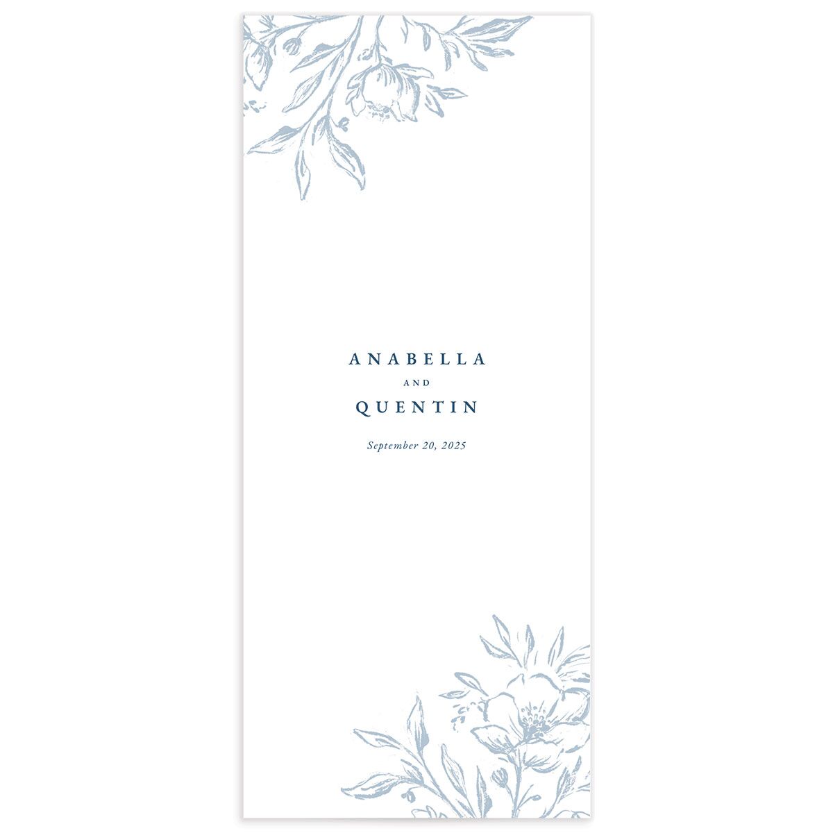 Delicate Blooms Menus back in French Blue