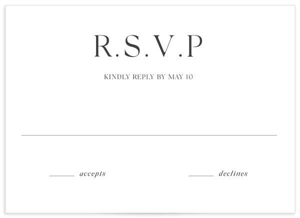Botanical Ampersand Wedding Response Cards front in Pure White