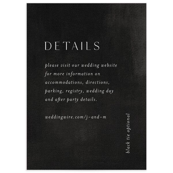 Painted Canvas Wedding Enclosure Cards front in Midnight