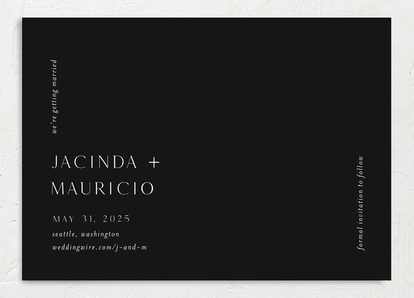 Painted Canvas Save the Date Cards back in Black