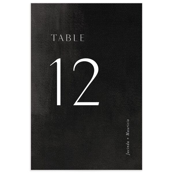 Painted Canvas Table Numbers front in Midnight
