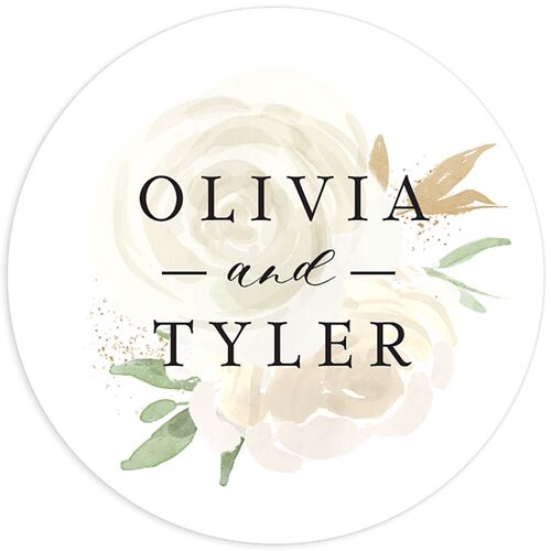 Painted Roses Wedding Stickers