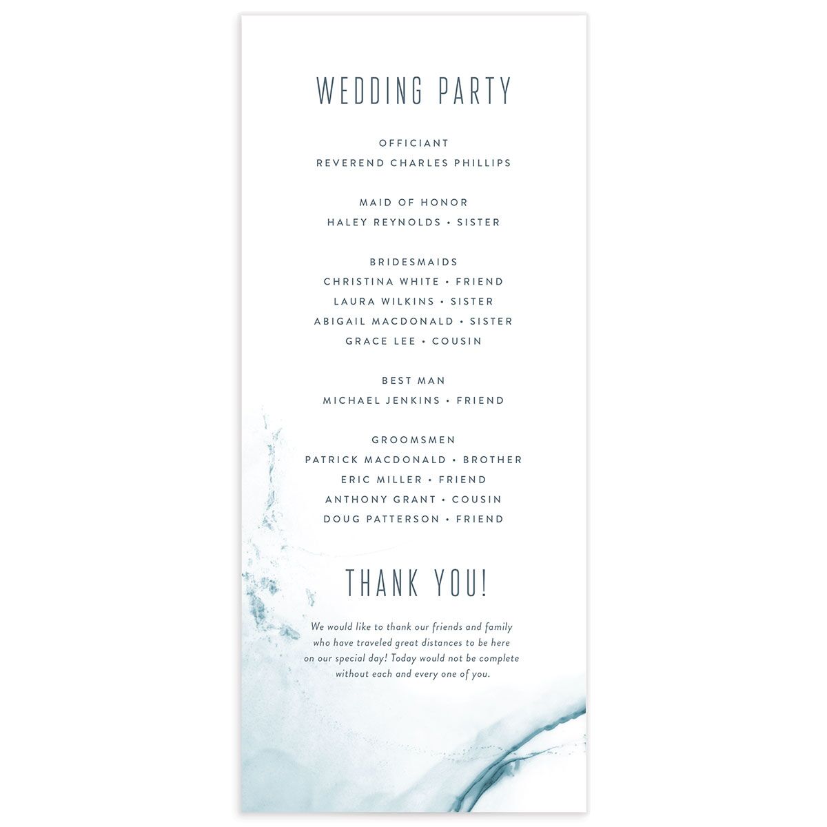 Contemporary Tide Wedding Programs back in French Blue