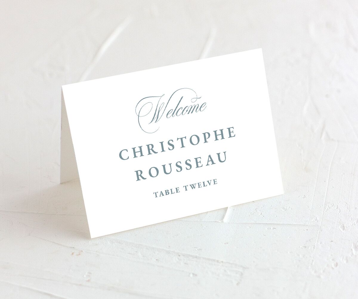 Refined Photograph Place Cards front in Pure White