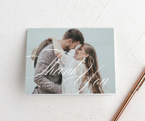 Refined Photograph Thank You Cards front in Pure White