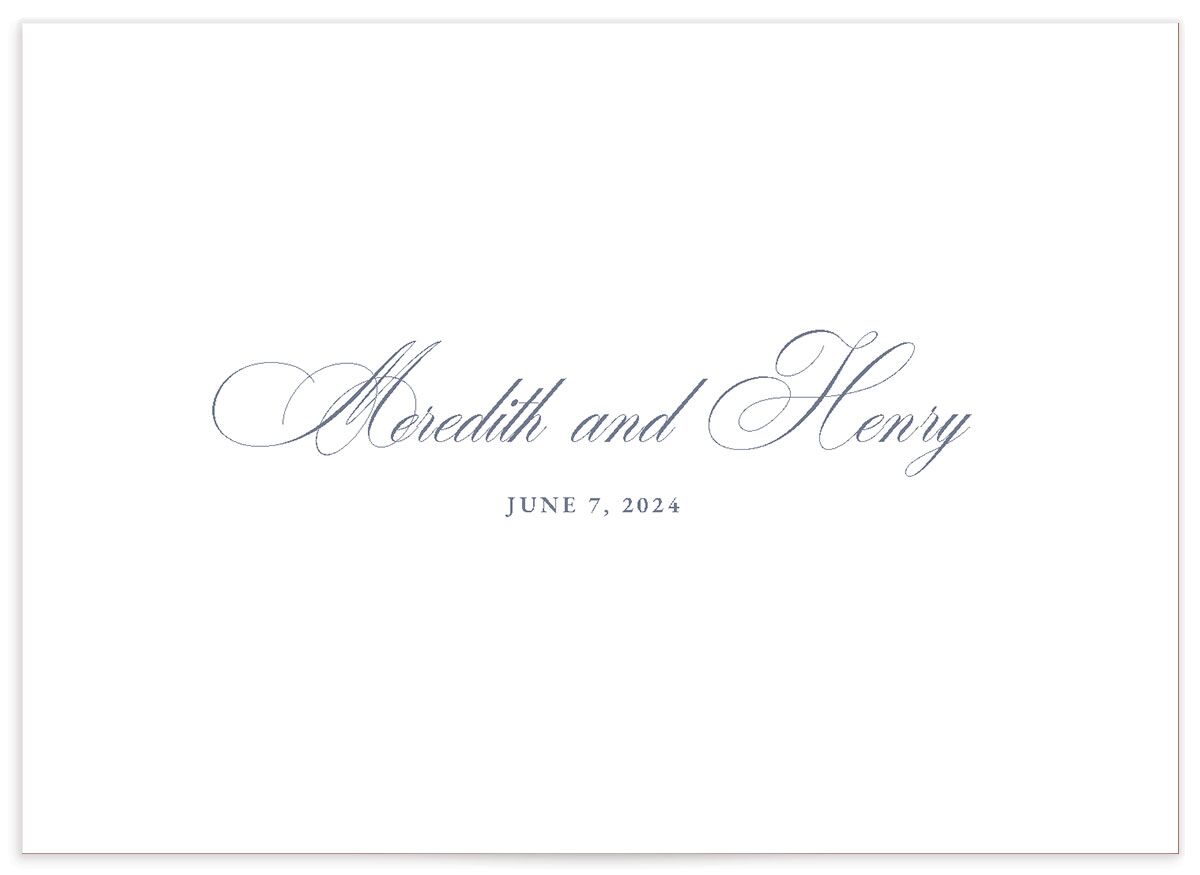 Classic Garland Wedding Enclosure Cards back in French Blue