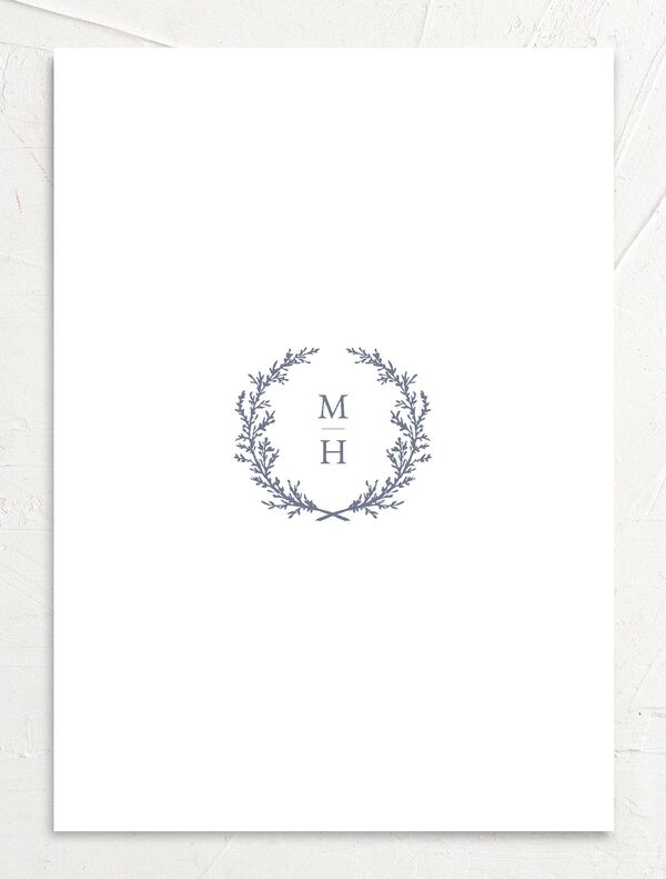 Classic Garland Wedding Invitations back in French Blue
