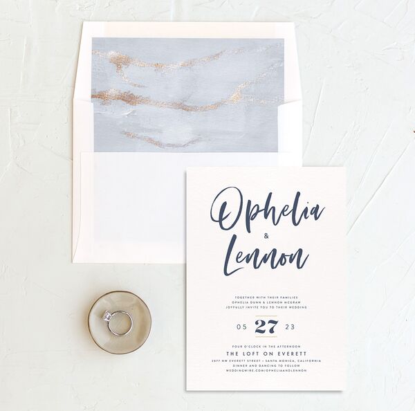 Opulent Marble Envelope Liners envelope-and-liner in French Blue