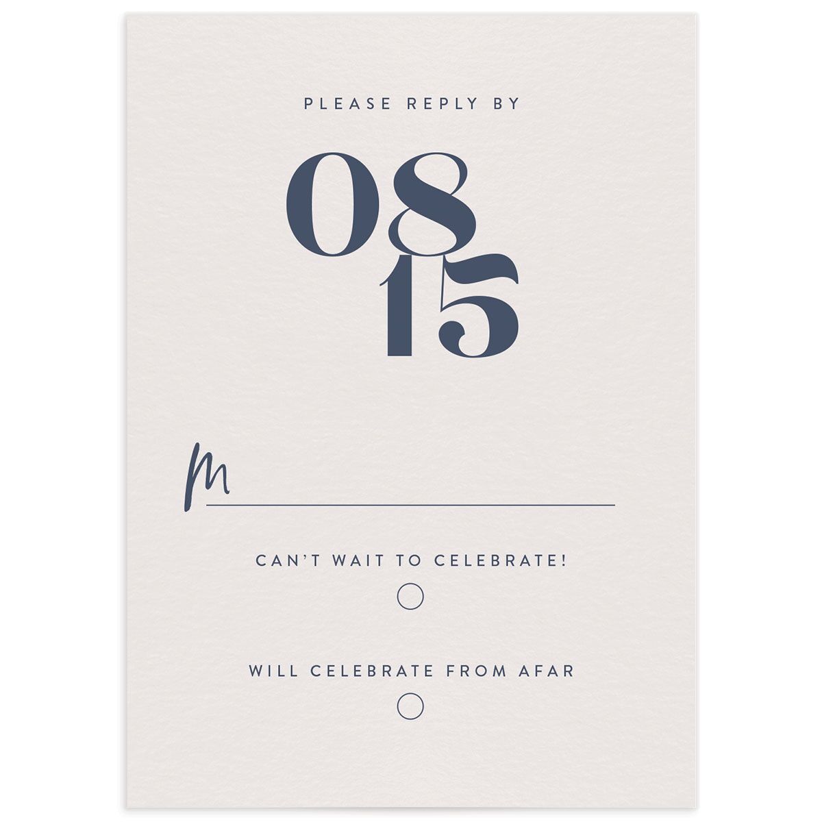 Opulent Marble Wedding Response Cards front in French Blue