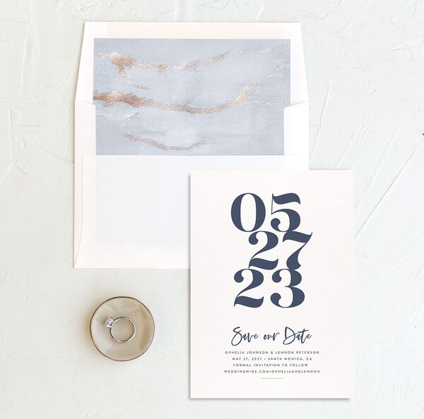 Opulent Marble Save the Date Cards [object Object] in Blue