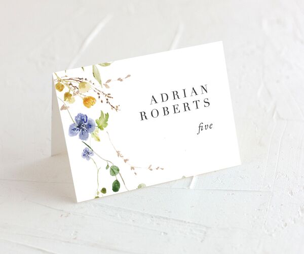 Winding Wildflower Place Cards front in Pure White