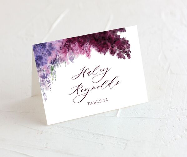Ethereal Blooms Place Cards front in Jewel Purple