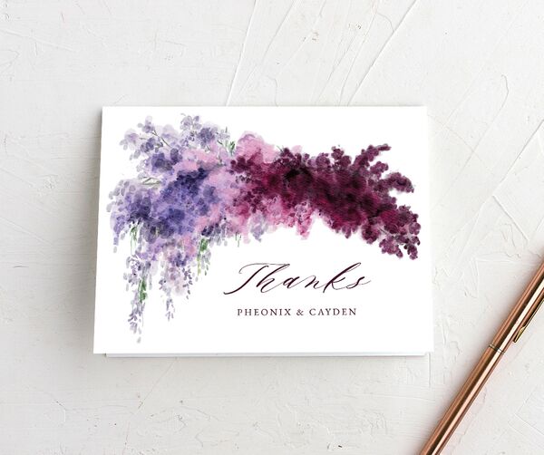 Ethereal Blooms Thank You Cards front in Jewel Purple