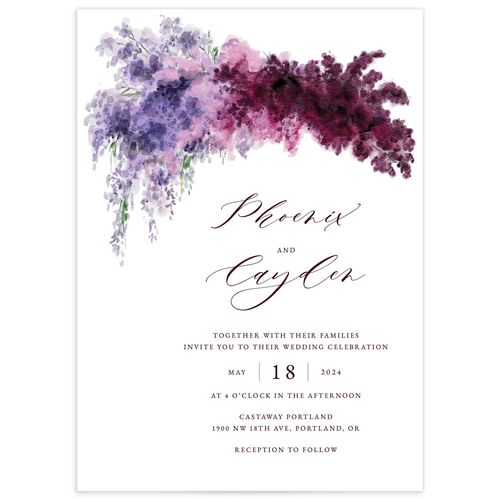 Ethereal Blooms Wedding Invitations - Jewel Purple