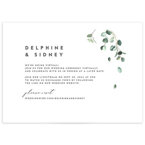 Eucalyptus Sprig Change the Date Postcards - Pure White