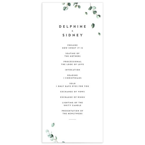 Eucalyptus Sprig Wedding Programs