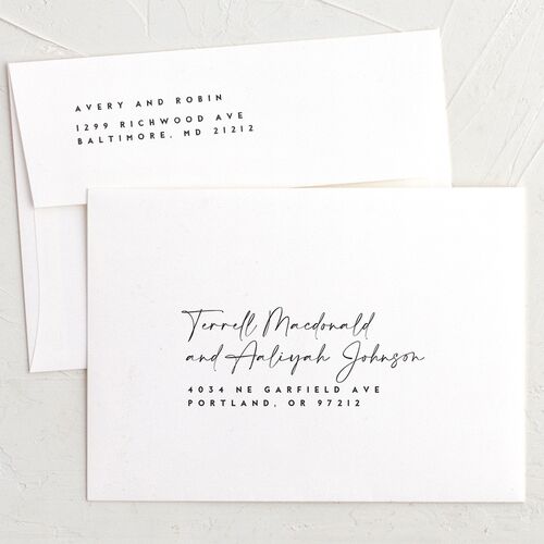 Elegant Contrast Bridal Shower Invitation Envelopes