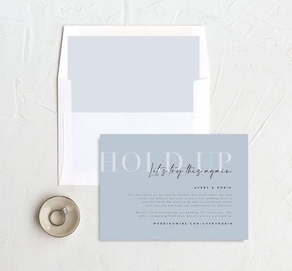 Elegant Contrast Change the Date Cards envelope-and-liner in French Blue