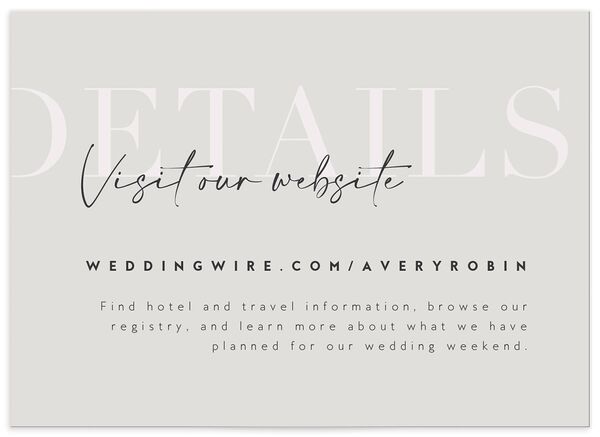 Elegant Contrast Wedding Enclosure Cards front in Silver