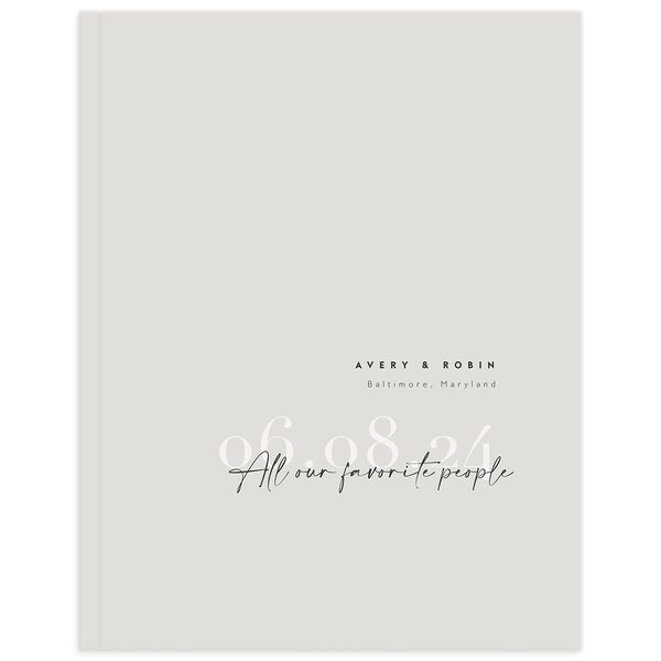 Elegant Contrast Wedding Guest Book [object Object] in Grey