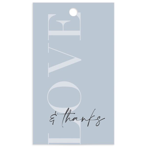 Elegant Contrast Favor Gift Tags front in French Blue