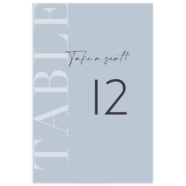 Elegant Contrast Table Numbers front in French Blue