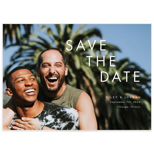 Pearlescent Finish Save the Date Cards