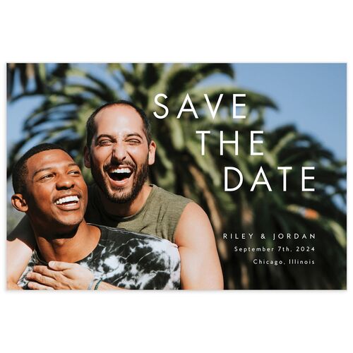 Pearlescent Finish Save the Date Postcards - Cream