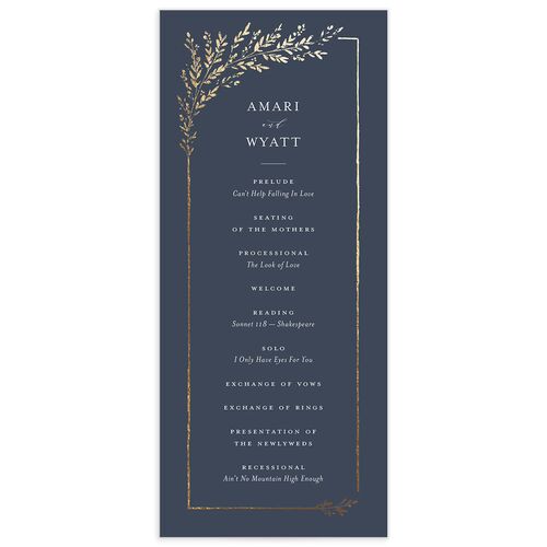 Exquisite Branches Wedding Programs - Moody Blue