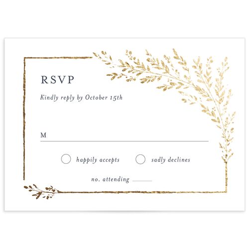 Exquisite Branches Wedding Response Cards - Moody Blue