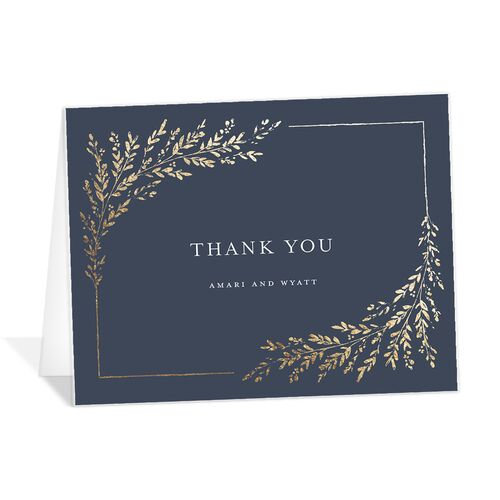 Exquisite Branches Thank You Cards - Moody Blue