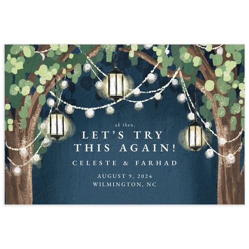 Garden Lights Change the Date Postcards - French Blue