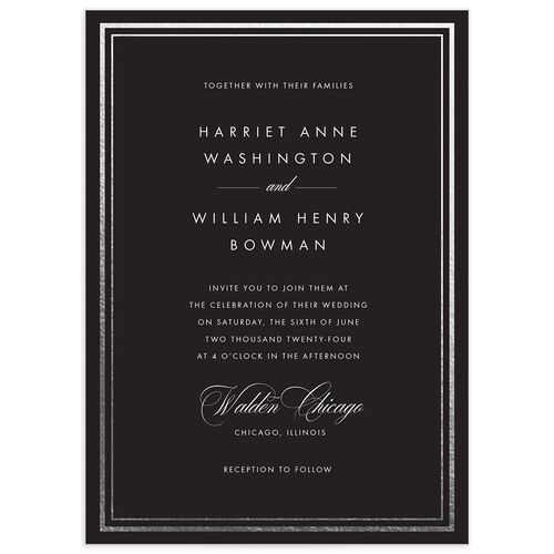 Polished Frame Wedding Invitations - Licorice