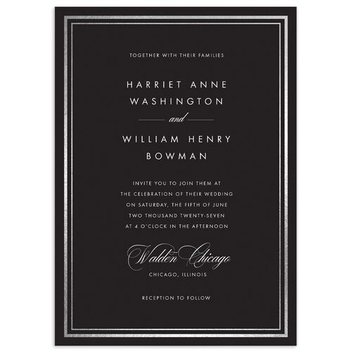 Polished Frame Wedding Invitations - Licorice