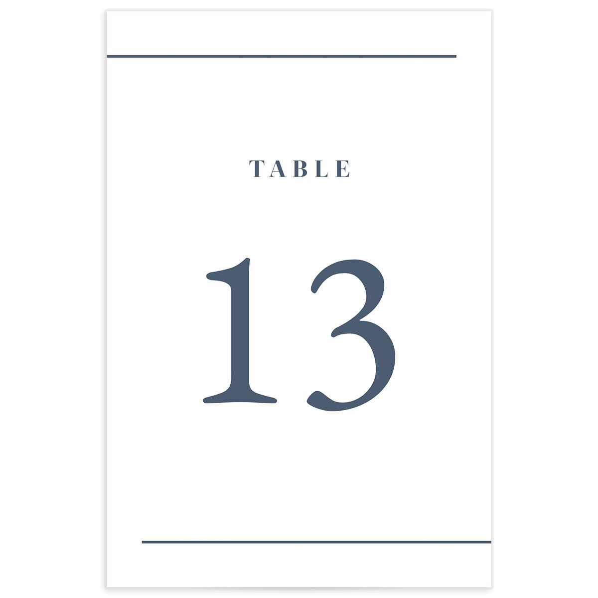 Refined Initials Table Numbers front in French Blue
