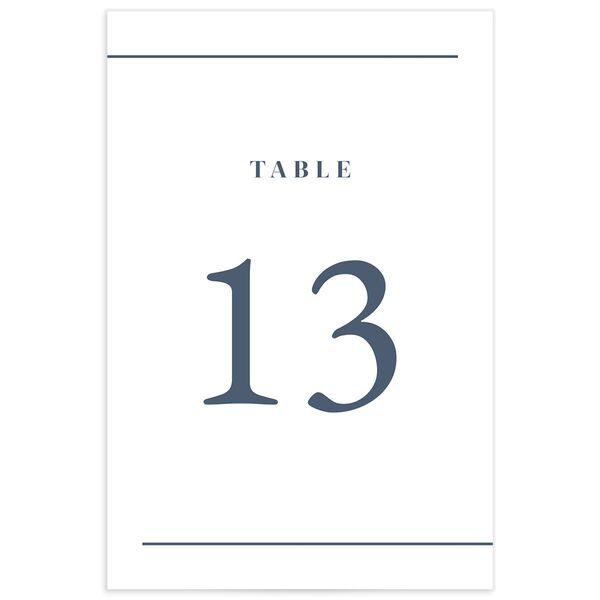 Refined Initials Table Numbers front in French Blue