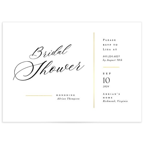 Romantic Lettering Bridal Shower Invitations