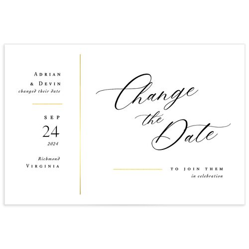 Romantic Lettering Change the Date Postcards - Pure White