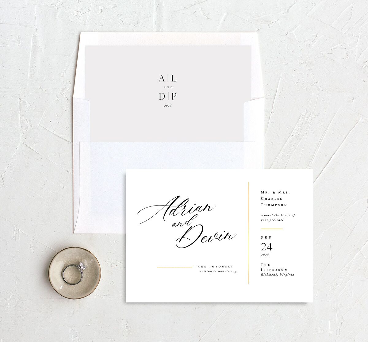 Romantic Lettering Envelope Liners envelope-and-liner in Pure White