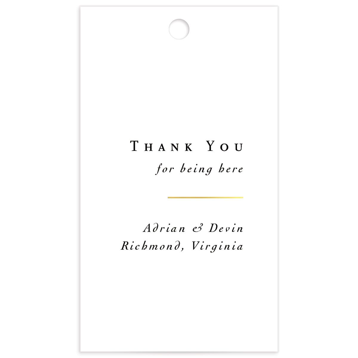 Romantic Lettering Favor Gift Tags front in Pure White