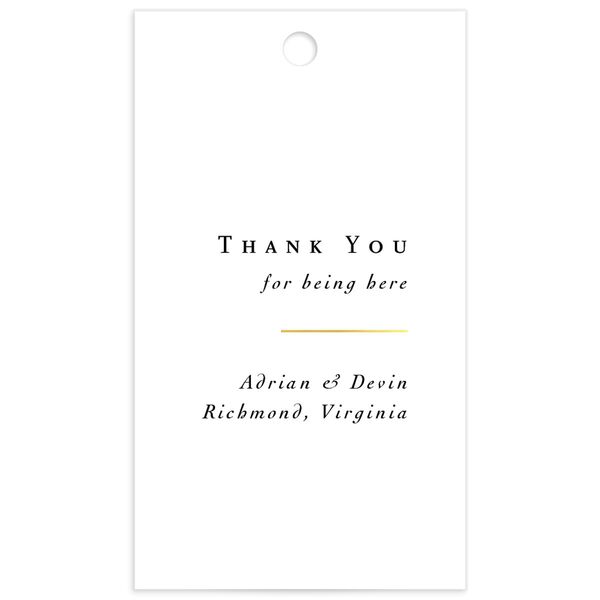 Romantic Lettering Favor Gift Tags front in Pure White
