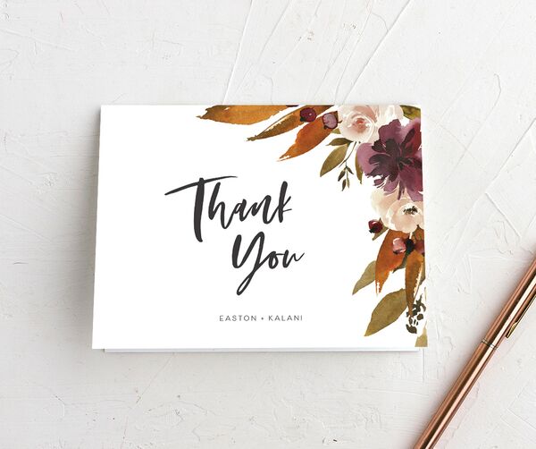 Autumnal Splendor Thank You Cards front in Walnut
