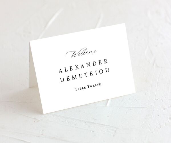 Noble Typography Place Cards front in Pure White