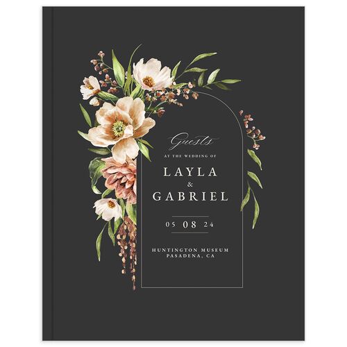 Painted Blossoms Wedding Guest Book
