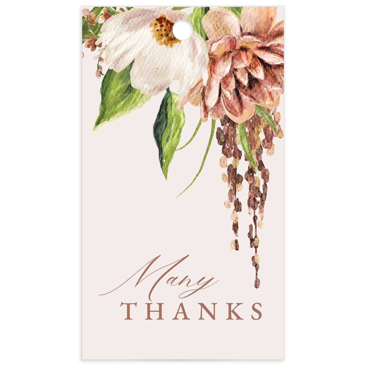 Painted Blossoms Favor Gift Tags front in Midnight
