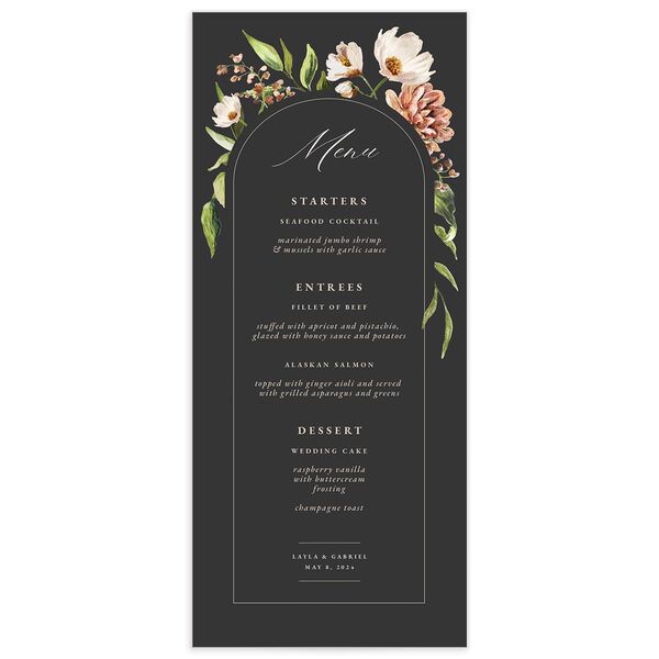Painted Blossoms Menus [object Object] in Black